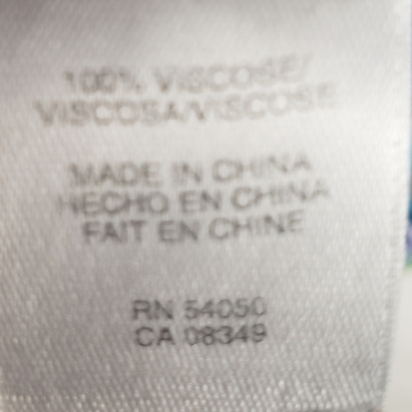 Jones New York Women's Blue & Green 3/4th Sleeve Drawstring Closure Shirt Sz 1X - Picture 9 of 9